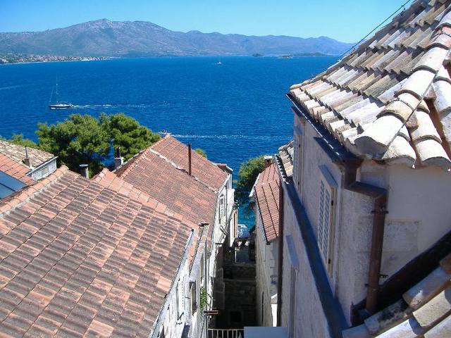 Widok z wieży Marco Polo,  Korcula