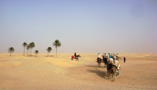 Krotka przejazdzka wielbladem po pustyni