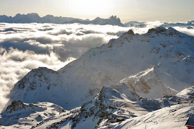 Widok z Cime De Caron - 3200m.n.p.m.