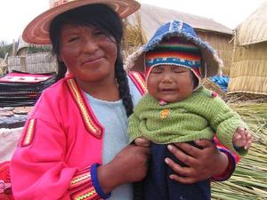 Mieszkańcy wyspy Uros, Jezioro Titicaca, Peru