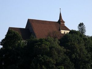 Sighisoara widok na kościół na wzgórzu