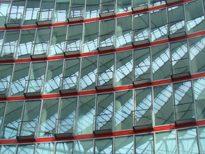 Sony Center - wnętrze okna