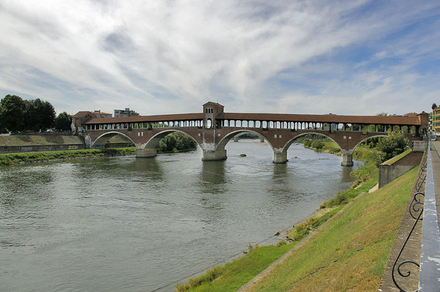 most na rzece Ticino tzw."Ponte Coperto",Pavia