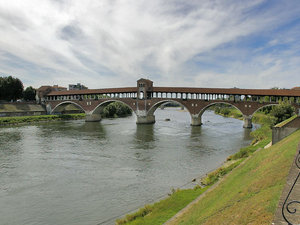 most na rzece Ticino tzw."Ponte Coperto",Pavia