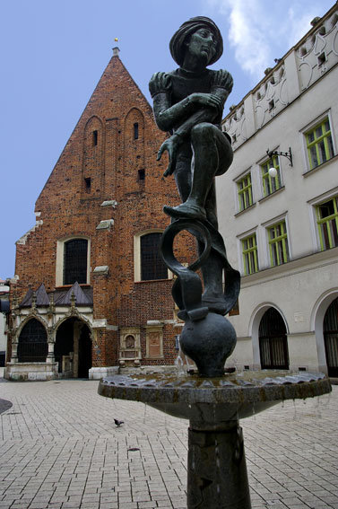 Pomnik "ŻAKA KRAKOWSKIEGO" na placu Mariackim,Kraków