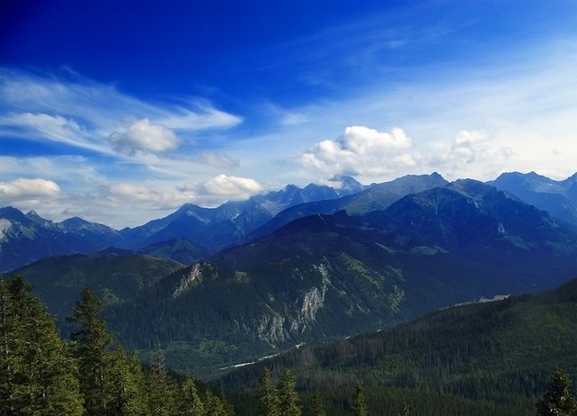 Tatry - widok z Gęsiej Szyji