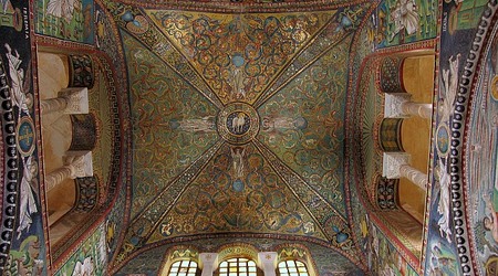 Rawenna San Vitale sklepienie z mozaikami
