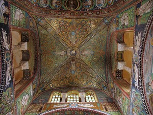 Rawenna San Vitale sklepienie z mozaikami