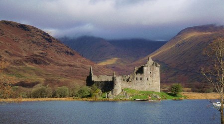 ruiny Kilchurn Castle z bliska