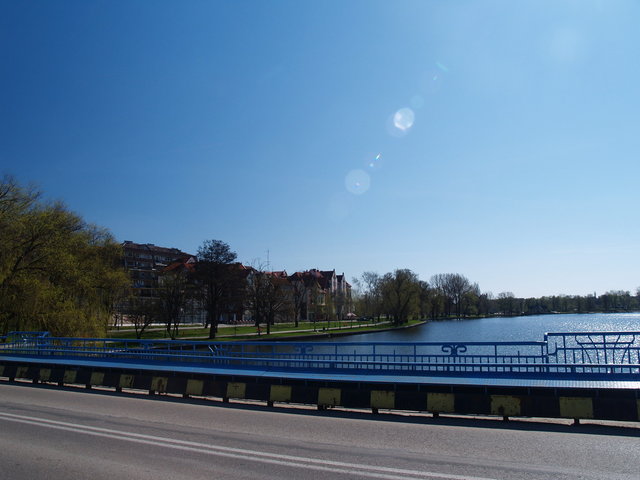 Ełk - widok z mostu na Wyspę Zamkową