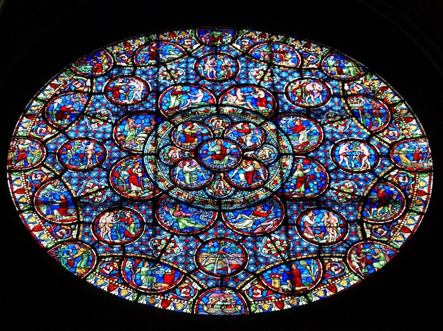 Dijon kościół Notre Dame rozeta Genesis