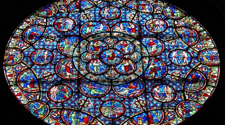 Dijon kościół Notre Dame rozeta Genesis