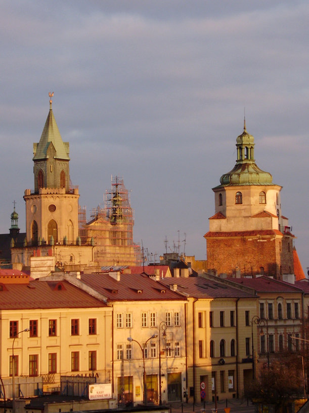 Lublin w kolorach zachodzącego słońca