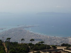 Trapani i Egady z kolejki na Erice