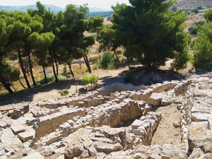 Festos-pałac i widok na dolinę Messara