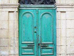 Chania - drzwi turkusowe 2