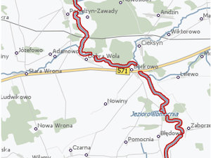 Mapa trasy Joniec - Goławice