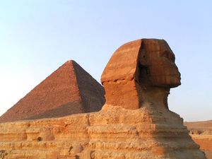 Giza - Piramida Cheopsa i Sfinks
