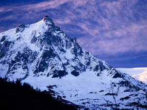 3  chamonix  francja  aguile du midi o wschodzie slonca