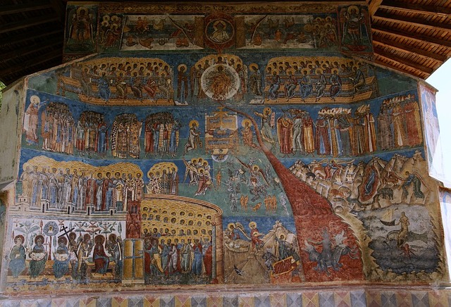 Voronet - malowana cerkiew - Sąd Ostateczny