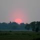 Zachód słońca widziany z tarasu wozu w Pentowie