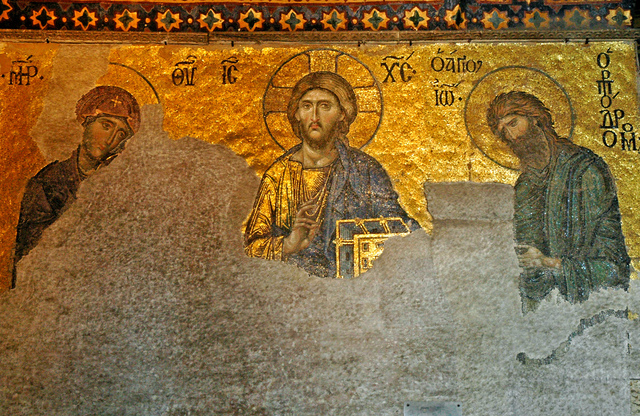 Stary fresk w Hagia Sophia.