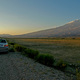 Gora Ararat o zachodzie slonca.