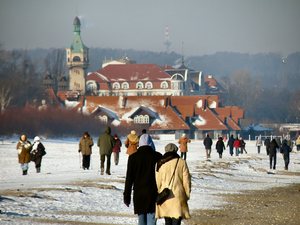 Sopot- zima 2010 - na  plaży