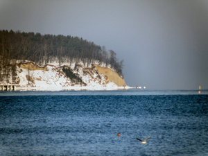 Sopot-zima2010-widok  z  plaży  na  orłowski  klif