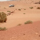 Czerwony piasek na pustyni Wadi Rum