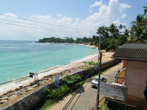 widok z hotelu na zatokę Unawatuna