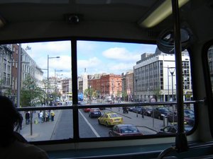 Dublin- centrum z autobusu