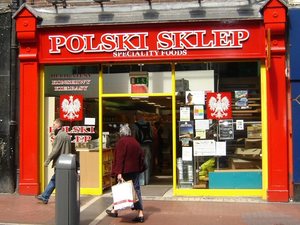 Dublin- sklep  dla  polskich  tubylców