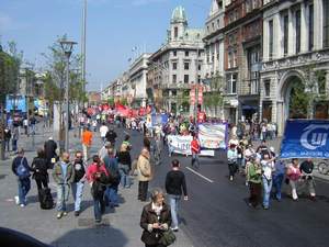 Dublin- O'Connel  street - demonstracja