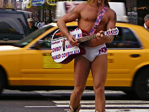 naked cowboy, Time Square