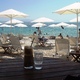 Korfu, poranne frappe na plaży