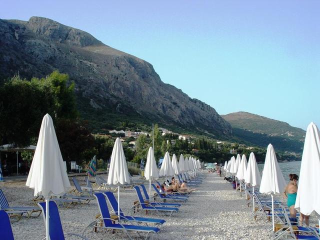 Korfu, Barbati, lipcowy zmierzch na plaży
