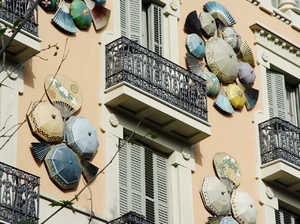 Barcelona, la Rambla, "parasolki"