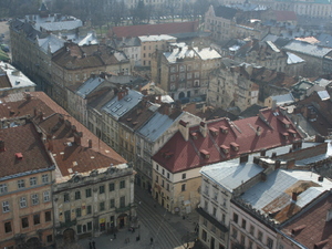 widok z wieży ratuszowej