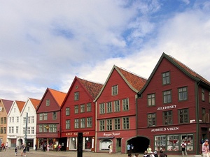 Bergen domki w Bryggen