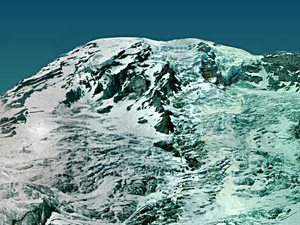 Szczyt Mount  Rainier - wulkanu  w  stanie  Washington.