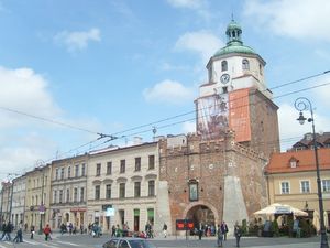 Brama Krakowska[XIV w] i fragment Lubartowskiej