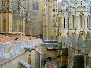 Salamanca dachy starej i nowej katedry