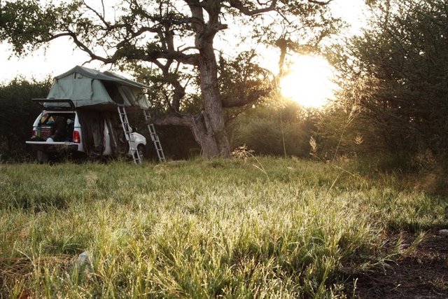Botswana - pierwszy nocleg w namiotach