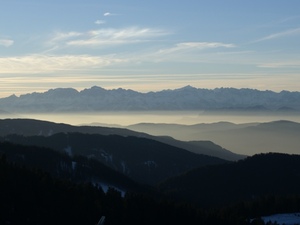 Wieczorne mgly nad Dolomitami