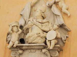 Kerkira- plaskorzeźba Francesco Morosiniego na ścianie ratusza miasta korfu