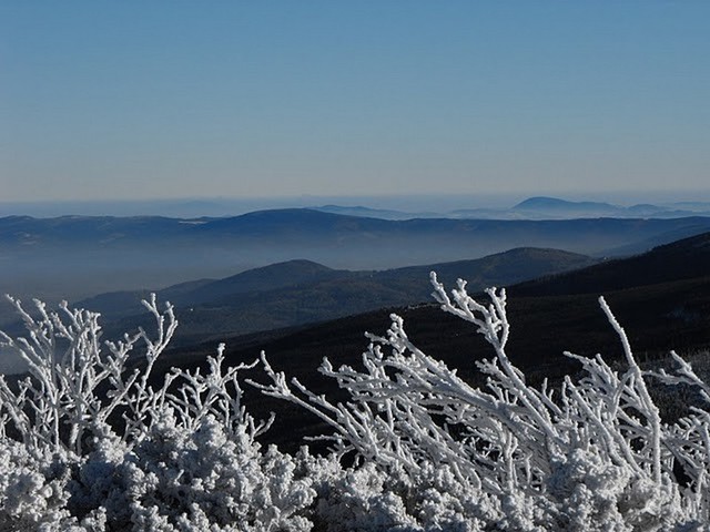 Zimowy widok z Hali Szrenickiej