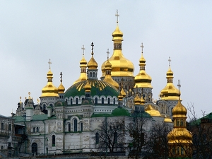 Kijow kopuły Ławry Peczerskiej