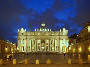 Rzym widok na San Pietro nocą