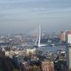Widok na Rotterdam  z euromasztu